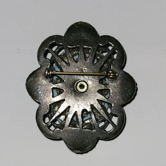 Vintage Neiger Bros Egyptian Revival Cameo Brooch Pin Czech Glass Antique EUC - Picture 3 of 7